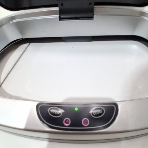 OVAL AUTOMATIC TOUCH FREE TRASH CAN - 13GAL - STAINLESS STEEL (MODEL: TC-1350R-SS) image 2