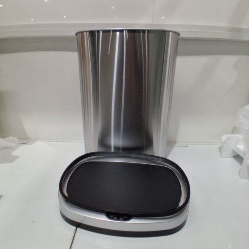 OVAL AUTOMATIC TOUCH FREE TRASH CAN - 13GAL - STAINLESS STEEL (MODEL: TC-1350R-SS) image 3