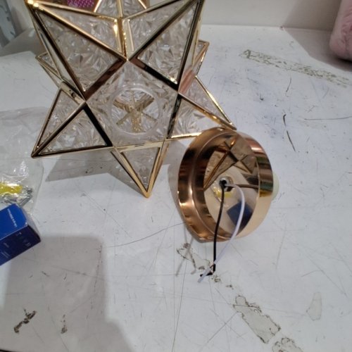 FTWYTP STAR CEILING LIGHT FIXTURE - 9" X 7" X 7" - GOLD (STYLE : 07884043704216) image 4