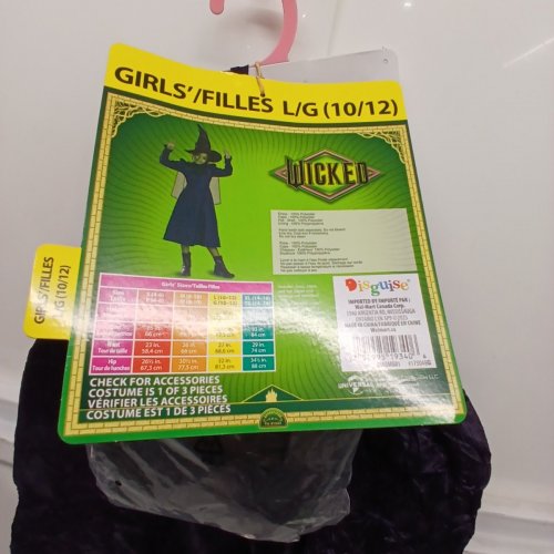 3PC GIRLS DISGUISE WICKED ELPHABA DELUXE COSTUME - MEDIUM 8-10 - PURPLE image 3
