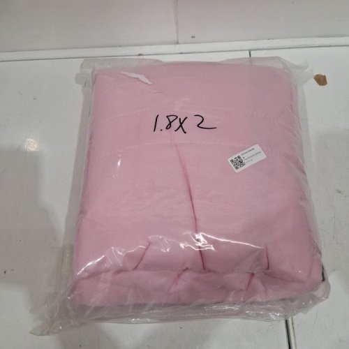 LIGHT WEIGHT QUILTED COOLING BLANKET - 70" X 79" - PINK/GREY image 2
