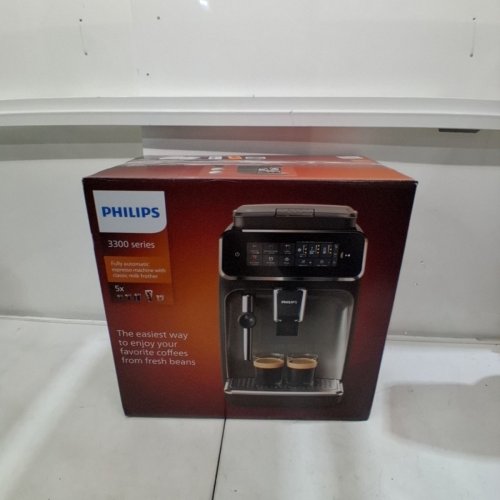 PHILIPS 3300 SERIES FULLY AUTOMATIC ESPRESSO MACHINE WITH INTUITIVE TOUCH DISPLAY & CLASSIC MILK FROTHER - BLACK/CHROME - (MODEL: EP3326/90) image 14