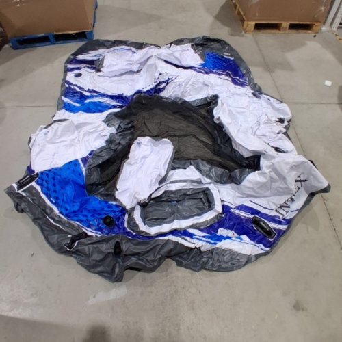INTEX 5-PERSON IFLATABLE TROPICAL ISLAND LOUNGE FLOAT WITH BUILT IN COOLER AND MESH NETTING, BLUE (MODEL: ‎57272EP) image 2