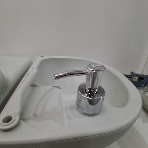SERENE LIFE SERENELIFE PORTABLE CAMPING SINK WITH TOWEL HOLDER & SOAP DISPENSER - 19L WATER CAPACITY HAND WASH BASIN STAND - WHITE (MODEL#: SLCASN18) image 3