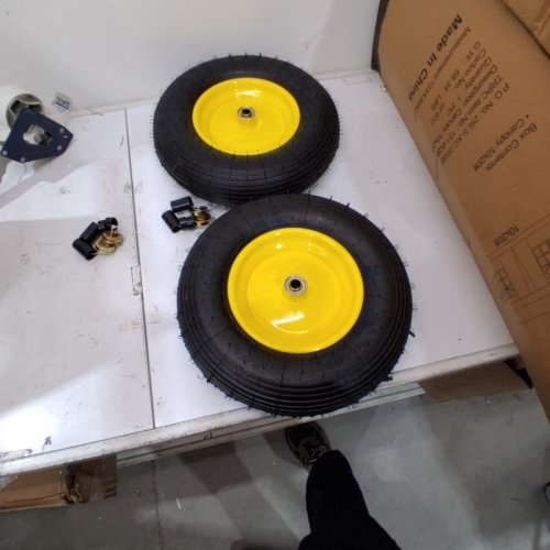 2PK GICOOL 4.80/4.00-8 WHEELBARROW TIRE - 16" - 30PSI MAX - BLACK/YELLOW image 2