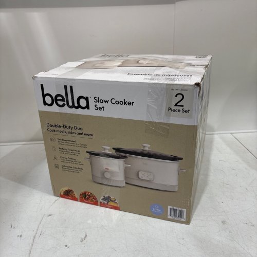 2PC BELLA PROGRAMMABLE SLOW COOKER SET - 6QT. & 2QT. - BEIGE - (MODEL: 2002002) image 7