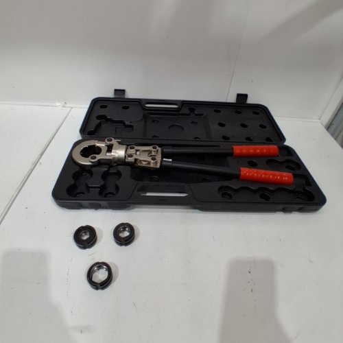 COPPER PRESS TOOL TUBE FITTINGS CRIMPING KIT WITH 1/2", 3/4", 1" - RED AND BRASS (MODEL: JT-1632) image 2