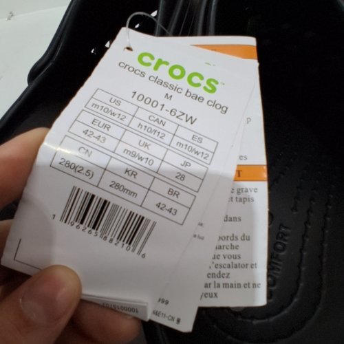 CROCS CLASSIC BAYA CLOG - MEN:10, WOMEN:12 - BLACK (STYLE: 10001-6ZW) image 2