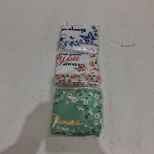 3PC CLOTH BIBLE COVERS WITH RELIGIOUS QUOTES - 9" - 11" - ASSORTED FLORAL STYLES/COLORS image 2