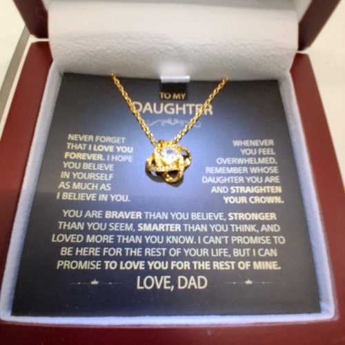 TO MY DAUGHTER FROM DAD PENDANT NECKLACE WITH ELEGANT DISPLAY BOX - GOLD TONE/S925 image 3
