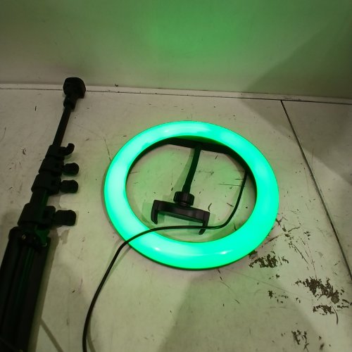 WEILISI SELFIE RING LIGHT WITH TRIPOD STAND WITH 38 COLOR MODES - 10" RING UP TO 72" TRIPOD STAND - BLACK/MULTI COLOR image 2