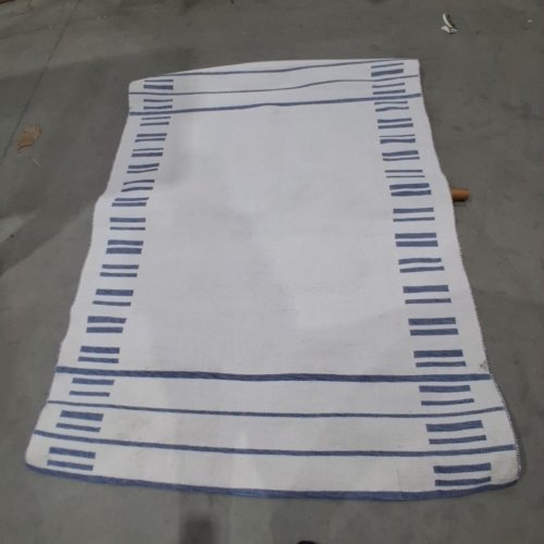 THRESHOLD BROKEN STRIPED WOVEN AREA RUG- 5FT X 7FT - CREAM/BLUE (MODEL: 066 04 7700) image 2