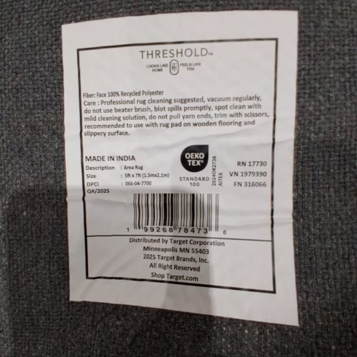 THRESHOLD BROKEN STRIPED WOVEN AREA RUG- 5FT X 7FT - CREAM/BLUE (MODEL: 066 04 7700) image 3
