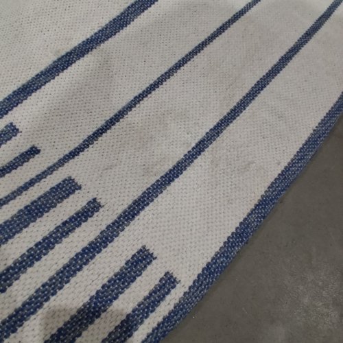 THRESHOLD BROKEN STRIPED WOVEN AREA RUG- 5FT X 7FT - CREAM/BLUE (MODEL: 066 04 7700) image 5