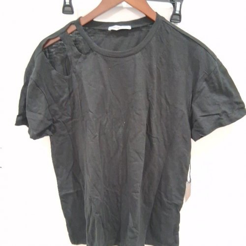 WOMEN'S devoted SHORT SLEEVE T-SHIRT WITH SHOULDER DETAIL - EXTRA LARGE - BLACK (STYLE: 2124015 WL) image 2