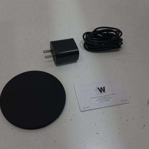 JUST WIRELESS QI CHARGING PAD WITH AC ADAPTER - 15W - BLACK (MODEL: 04095-V) image 2