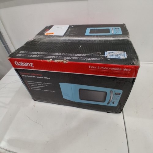GALANZ RETRO STYLE MICROWAVE WITH LOCKING DOOR - 900W 0.9CU.FT - BLUE (MODEL: GLCMKZ09BER09) image 5