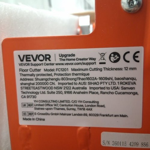 VINYL FLOOR CUTTER WITH UPGRADED LABOR-SAVING ALUMINUM-ALLOY LEVER - 12 MM - 12" - SILVER/ORANGE (MODEL: FC1201) image 2