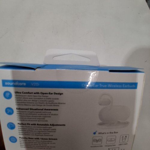 SOUNDCORE BY ANKER V20I OPEN-EAR HEADPHONES - ADJUSTABLE EAR HOOKS, IP55, 36HR PLAYTIME, BLUETOOTH 5.4 - WHITE (MODEL: A3876, A3876L, A3876R) image 3