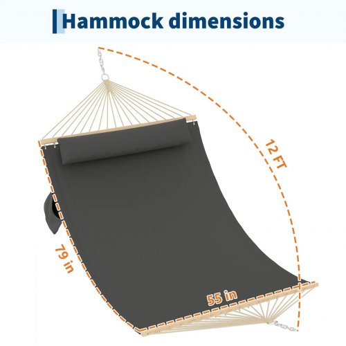 GARVEE 2 PERSON DOUBLE HAMMOCK - 12FT -GREY (MODEL: PPG-346TC3TT) image 2