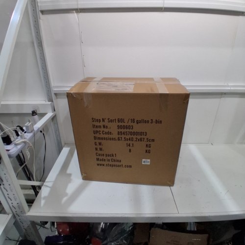 STEP N' SORT, 3-COMPARTMENT TRASH & RECYCLE BIN, 60L EACH (SILVER/BLACK) - (MODEL: 900603) image 4