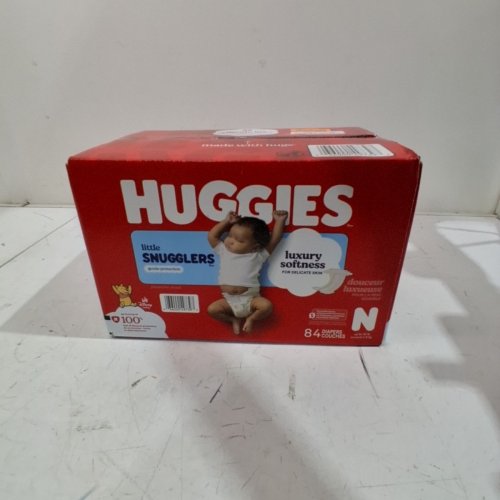 84PK HUGGIES LITTLE SNUGGLERS DIAPERS - SIZE NB image 2