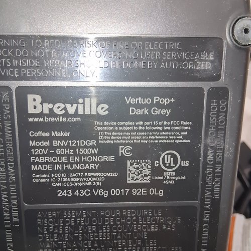 VERTUO POP+ BUNDLE WITH MILK FROTHER AND SAMPLE PODS - 750ML WATER CAPACITY - DARK GREY - (MODEL: BNV151DGR1BUC1) image 13