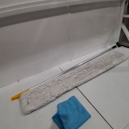3PC COMMERCIAL DUST MOP - 48" X 55" - WHITE/GREY image 2