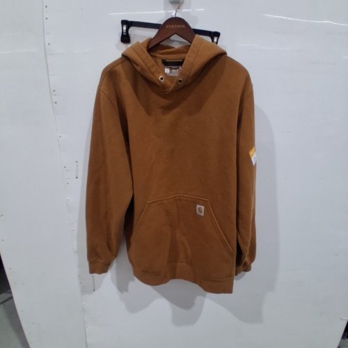 MEN'S CARHARTT HOODED KANGAROO POUCH SWEATSHIRT HOODIE - LARGE - BROWN image 2
