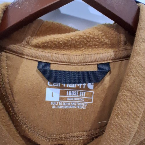 MEN'S CARHARTT HOODED KANGAROO POUCH SWEATSHIRT HOODIE - LARGE - BROWN image 4