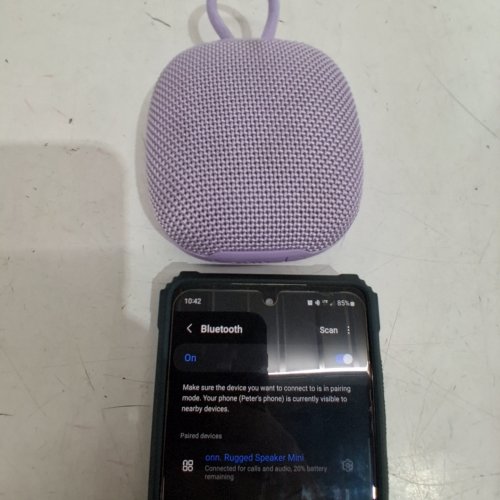ONN. BLUETOOTH MINI RUGGED SPEAKER WITH TWS SYNC MODE - PURPLE image 2
