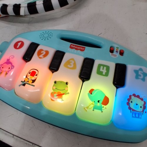 FISHER-PRICE 4-IN-1 BABY MUSICAL GLOW AND GROW KICK & PLAY PIANO GYM PLAYMAT - AGES 0+ MONTHS - BLUE (MODEL: HVX56-9997) image 2