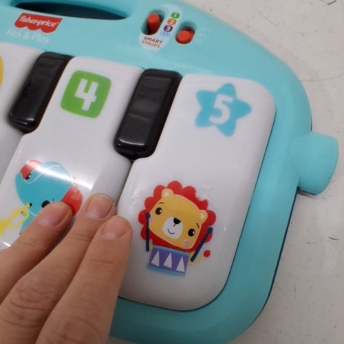 FISHER-PRICE 4-IN-1 BABY MUSICAL GLOW AND GROW KICK & PLAY PIANO GYM PLAYMAT - AGES 0+ MONTHS - BLUE (MODEL: HVX56-9997) image 3