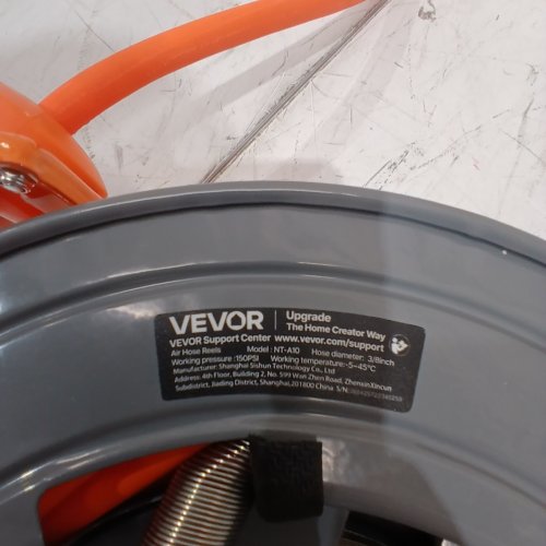 VEVOR RETRACTABLE AIR HOSE REEL - 0.4" X 50FT - 300PSI - ORANGE/GREY - (MODEL:NT-A10) image 2