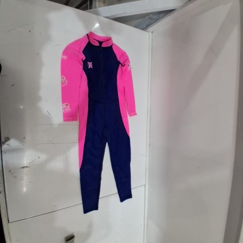 KIDS DIVE & SAIL LONG SLEEVE ONE-PIECE SWIMSUIT - LARGE - PINK AND NAVY image 2