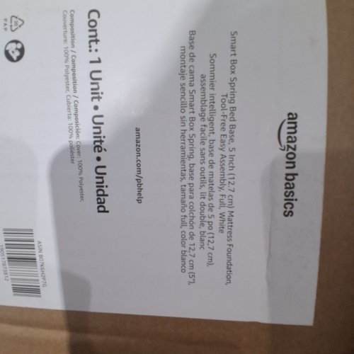 AMAZON BASICS SMART BOX SPRING BED BASE -MATTRESS FOUNDATION - 74" X 53" X 5"/FULL - OFF WHITE (MODEL: B07K6H2P7G) image 2