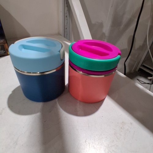 2PK THERMOFLASK INSULATED FOOD JARS - 20 OZ - PINK/BLUE image 4