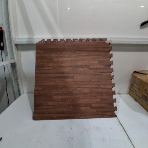 12PK YES4ALL INTERLOCKING EXERCISE FOAM MATS- 24" X 24" - DARK OAK WOOD image 2