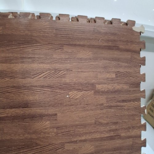12PK YES4ALL INTERLOCKING EXERCISE FOAM MATS- 24" X 24" - DARK OAK WOOD image 3