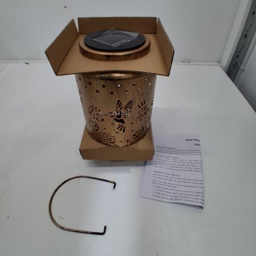 BRIZLED HUMMINGBIRD OUTDOOR SOLAR HANGING LANTERN - BRONZE image 2