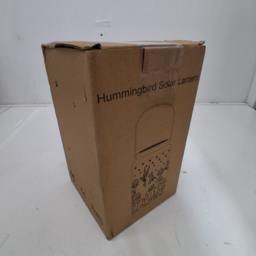 BRIZLED HUMMINGBIRD OUTDOOR SOLAR HANGING LANTERN - BRONZE image 3