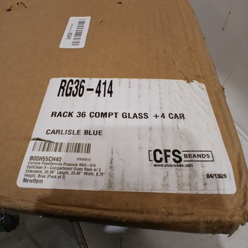 CARLISLE OPTICLEAN 9-COMPARTMENT DIVIDED GLASS RACK WITH EXTENDER - 21" X 21" - BLUE - (MODEL:RG36-414) image 2