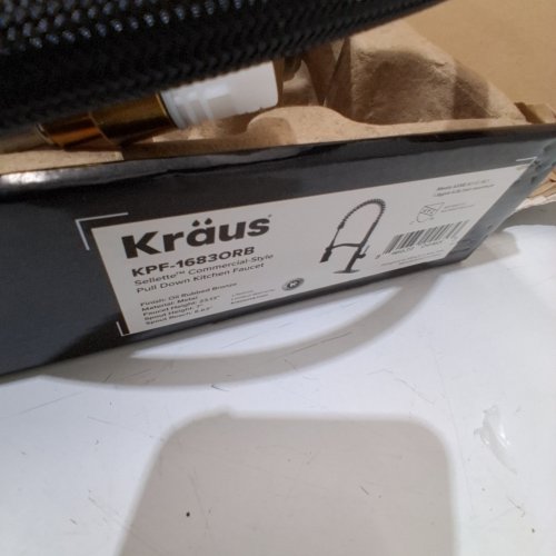 KRAUS SELLETTE SINGLE-HANDLE PULL-DOWN KITCHEN FAUCETWITH DUAL FUNCTION SPRAYHEAD - OIL RUBBED BRONZE (MODEL: KPF-1683ORB) image 2