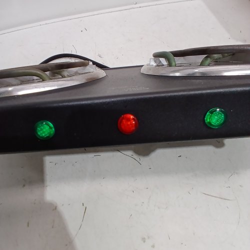 SALTON PORTABLE ELECTRIC HOT PLATE DOUBLE BURNER DUAL COIL COUNTERTOP STOVE - 1800W - BLACK - (MODEL: HP1941) image 2