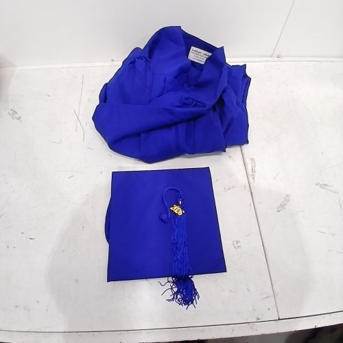 2PC GRADUATION CAP WITH 2026 TASSEL AND GOWN SET - 60" XXL - BLUE image 2