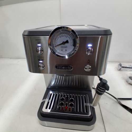 DELONGHI LINEA CLASSIC ESPRESSO MACHINE WITH MILK FROTHER - SILVER (MODEL: ‎EM450M) image 2