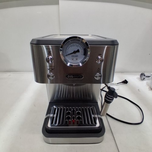 DELONGHI LINEA CLASSIC ESPRESSO MACHINE WITH MILK FROTHER - SILVER (MODEL: ‎EM450M) image 3