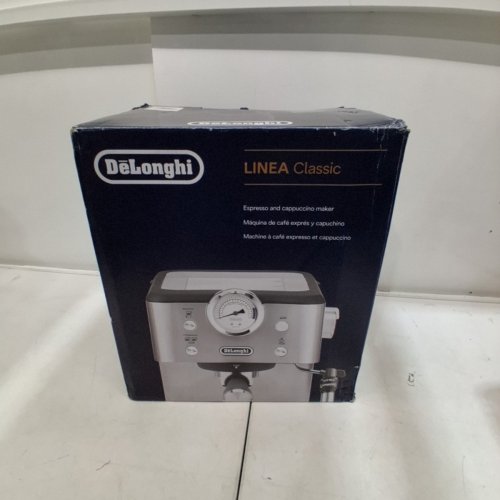 DELONGHI LINEA CLASSIC ESPRESSO MACHINE WITH MILK FROTHER - SILVER (MODEL: ‎EM450M) image 9
