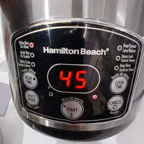 HAMILTON BEACH RICE & HOT CEREAL COOKER - 7-14 CUPS CAPACITY - STAINLESS STEEL (MODEL: 37549MNC) image 2