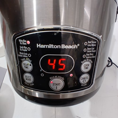 HAMILTON BEACH RICE & HOT CEREAL COOKER - 7-14 CUPS CAPACITY - STAINLESS STEEL (MODEL: 37549MNC) image 3